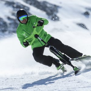 Skki Trikke device on the slopes of Châtel